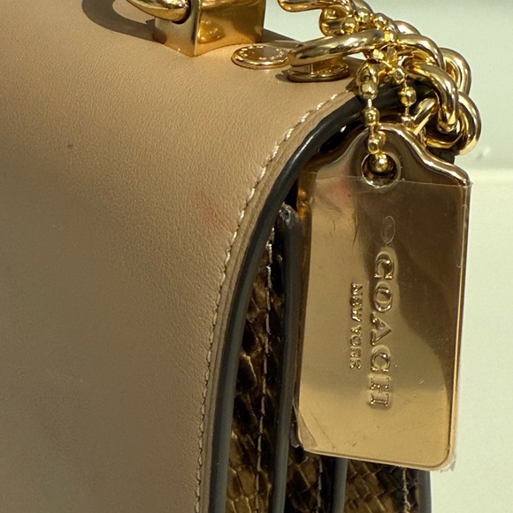 Coach Klare Crossbody Bag • (Colorblock: Tan/Snake print/cream) • (Gently Used) - Picture 4 of 13
